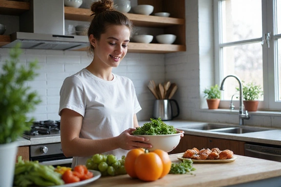 Person bereitet eine gesunde Mahlzeit zu