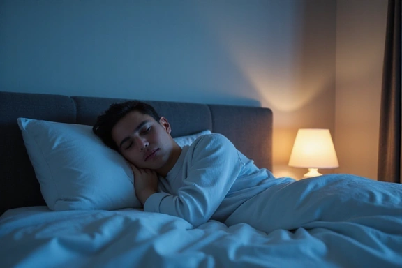 Schlafende Person in einem ruhigen Schlafzimmer