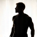 Silhouette eines leistungsstarken Sportlers