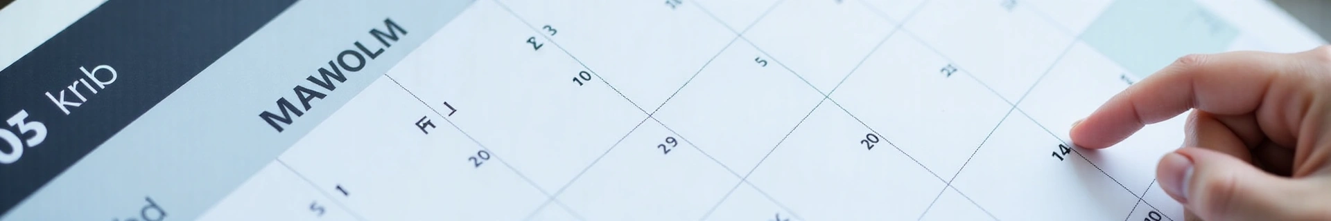 Clean, modern calendar interface with a hand selecting a date for an appointment